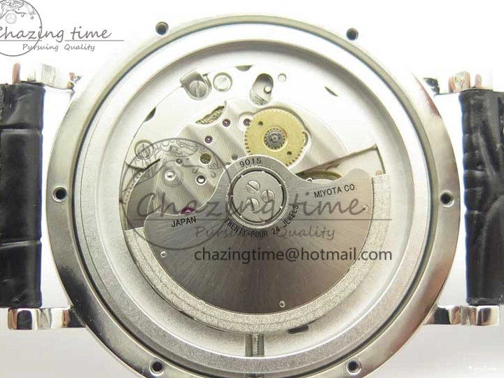 MIROTIME 0730 Portofino Automatic SS MKF 1:1 Best Edition White Dial On Black Leather Strap MIYOTA 9015 V Original 7204